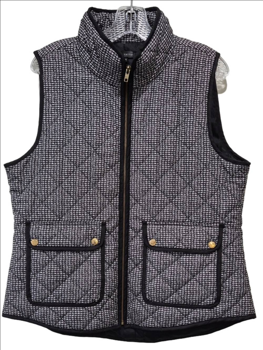 Willi Smith Quilted Houndstooth Puffer Vest XL